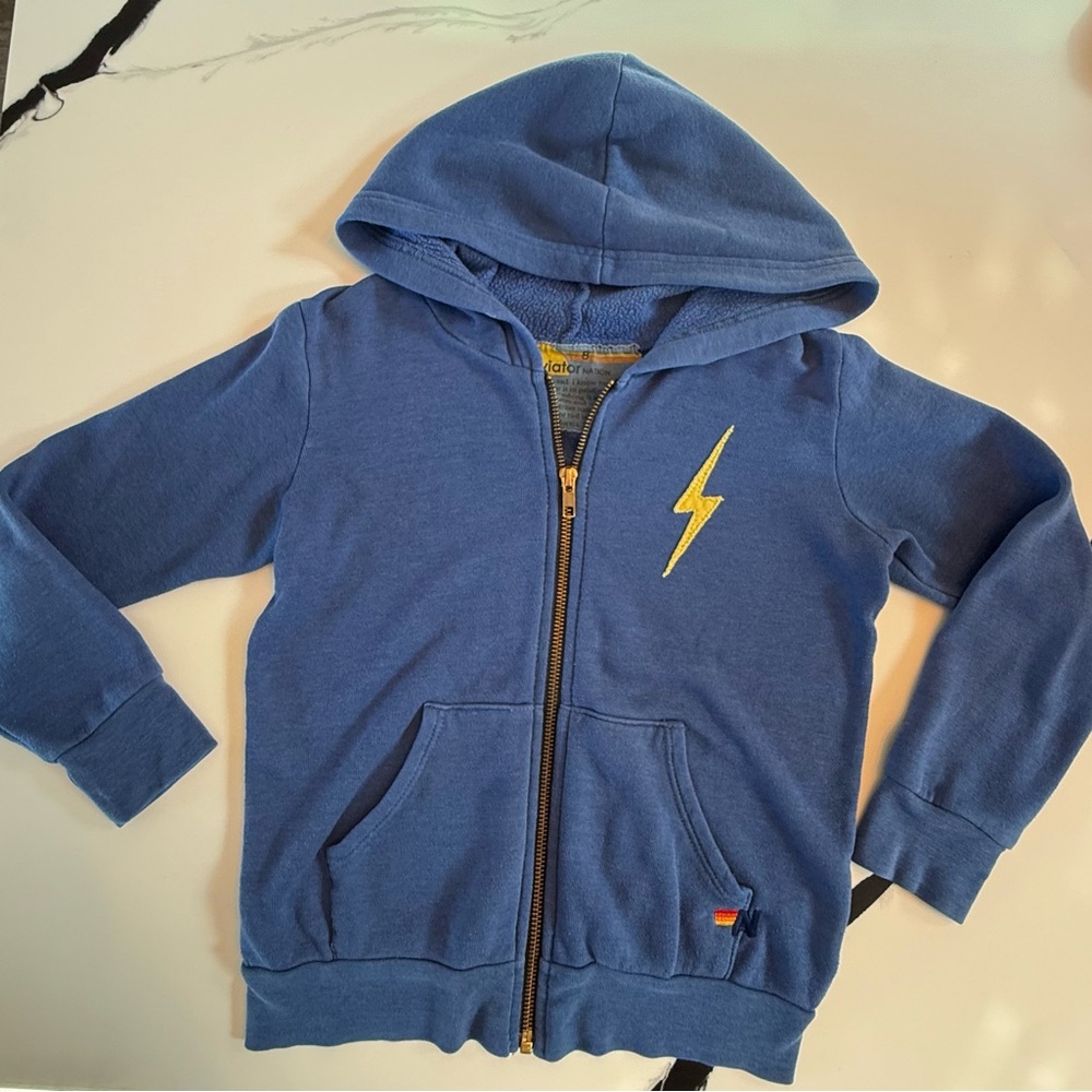 Aviator Nation Kids Classic Hoodie with Stitch Lightning Bolt